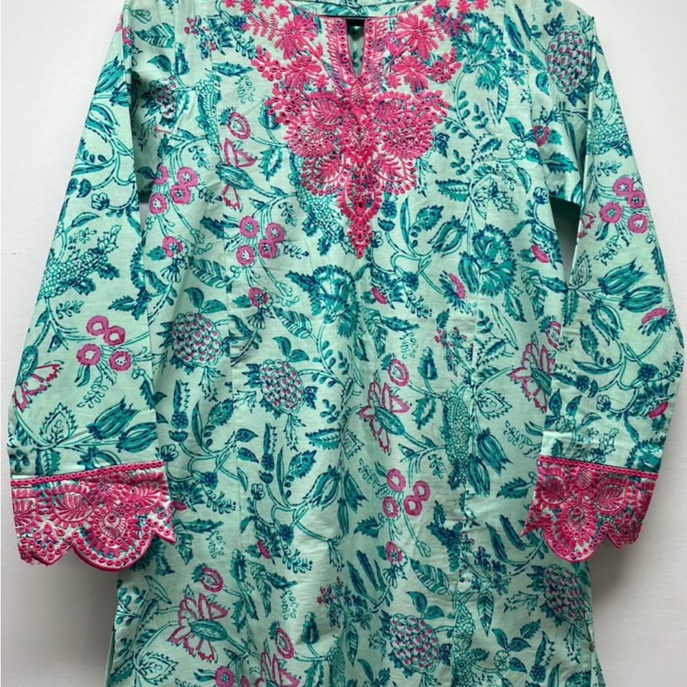 Floral Tunic with Pink Accents